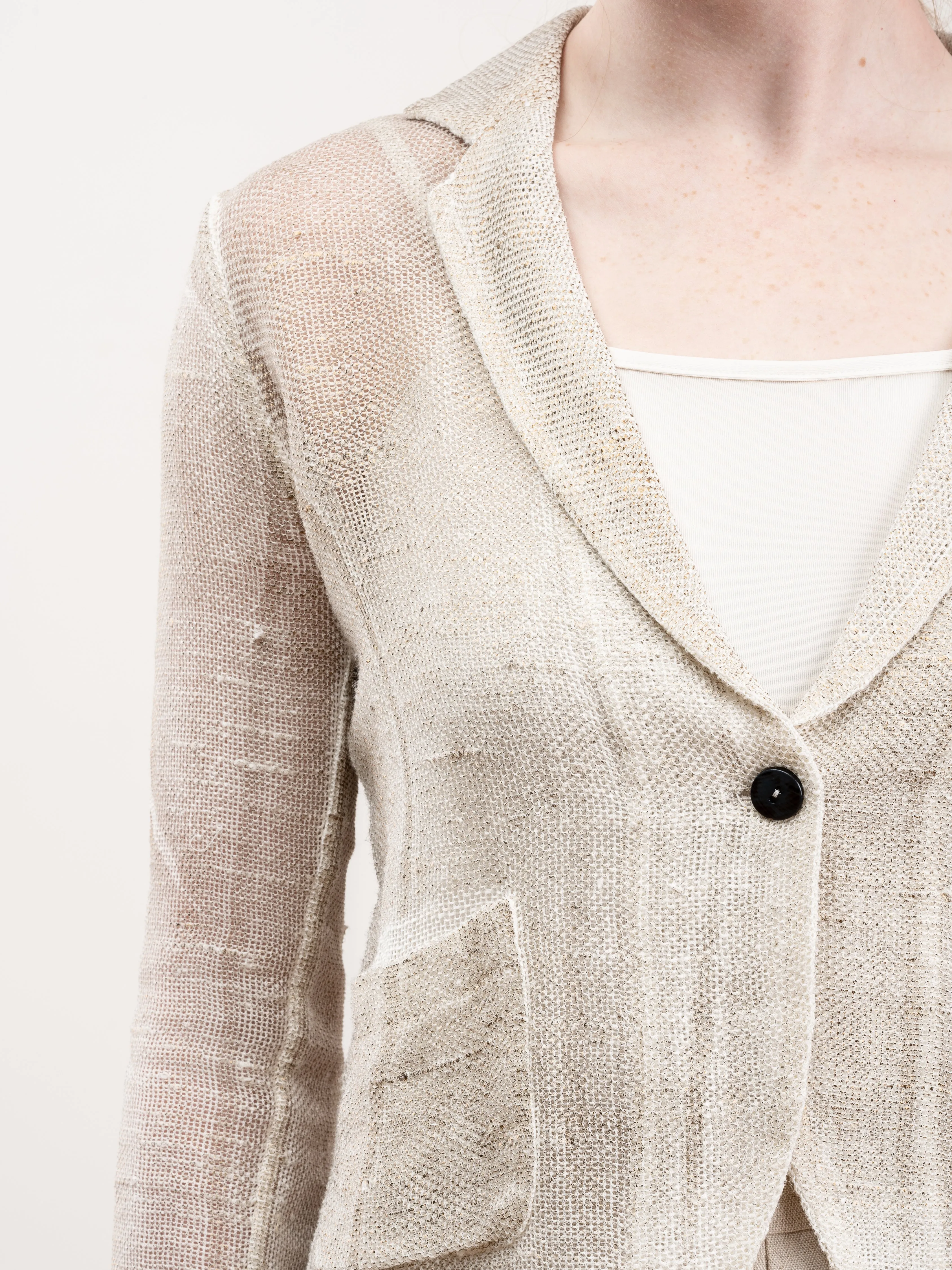short rever jacket with lamination - bronzo