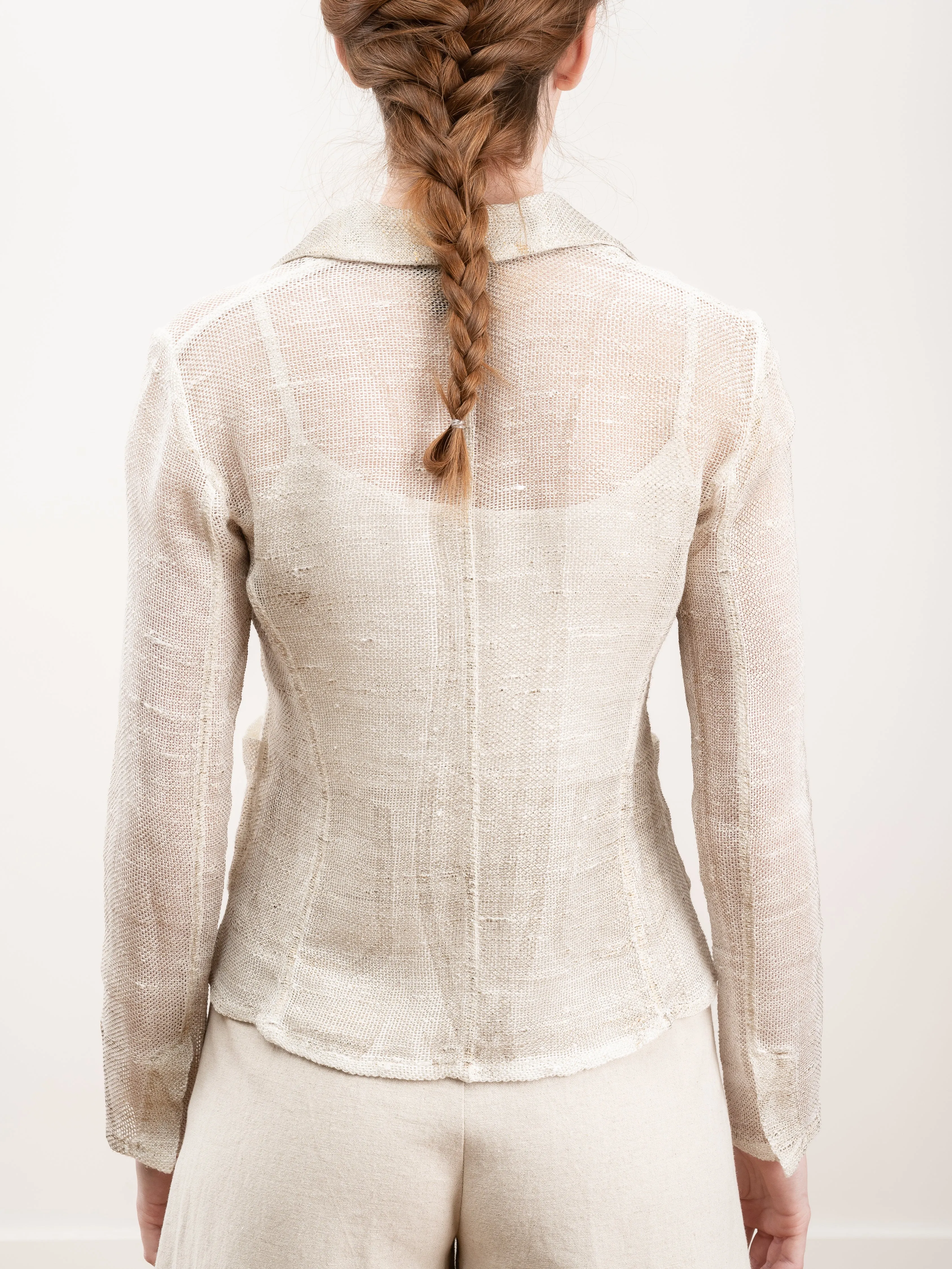 short rever jacket with lamination - bronzo