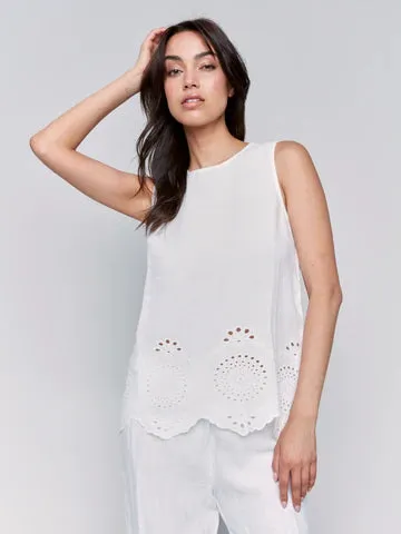 Sleeveless Embroidered Top