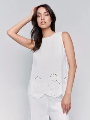 Sleeveless Embroidered Top