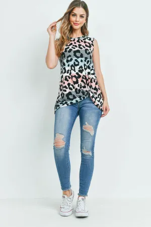Sleeveless Print Knot Top Collection