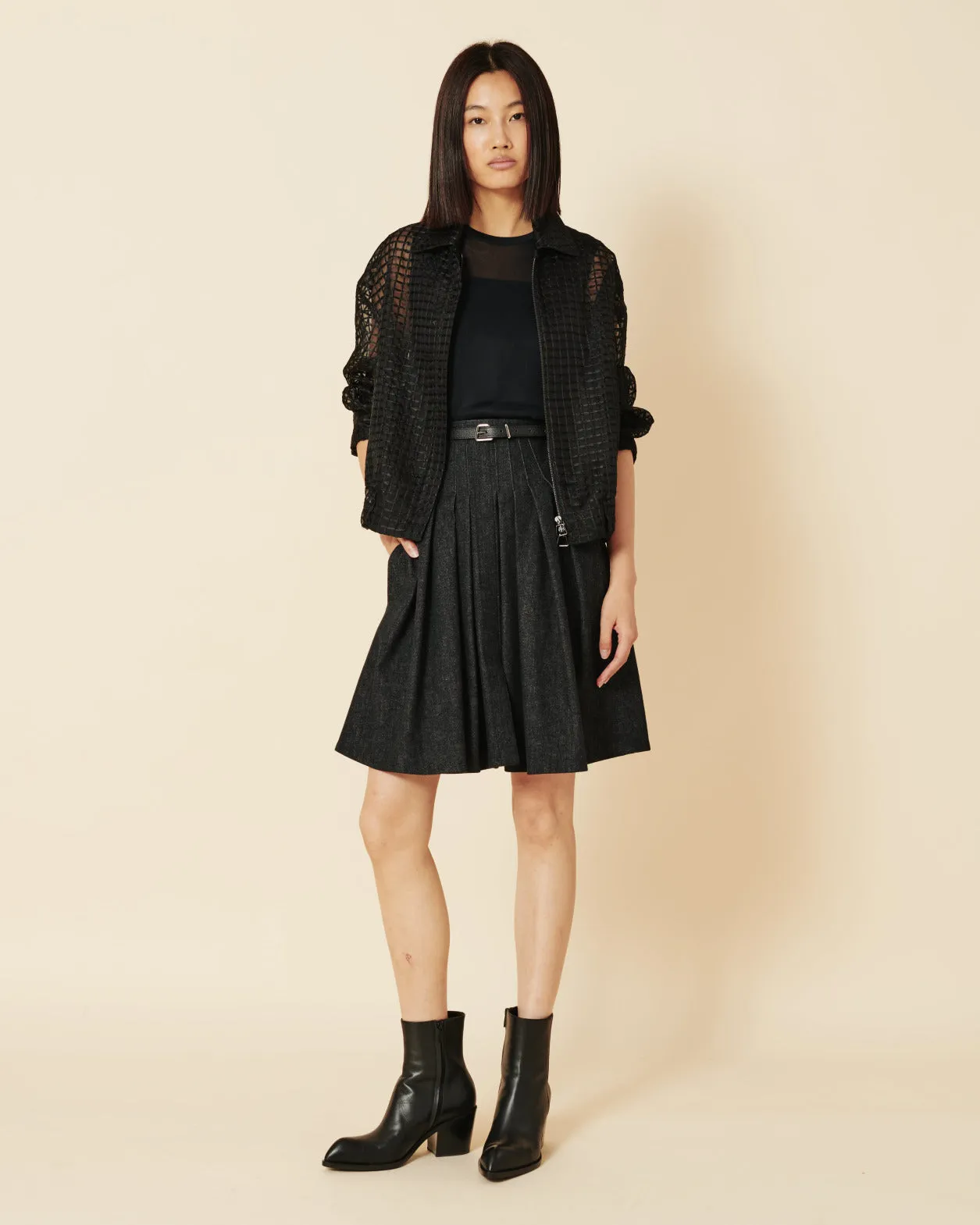 Sleeveless Sheer Shoulder Knit Top