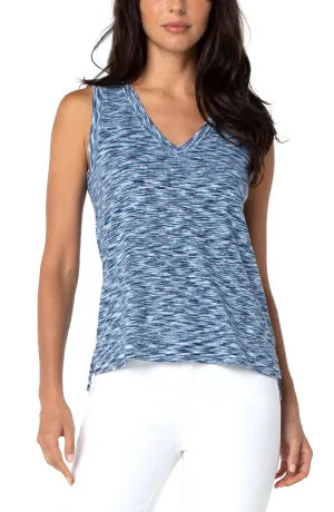 Sleeveless V Neck Knit Tee