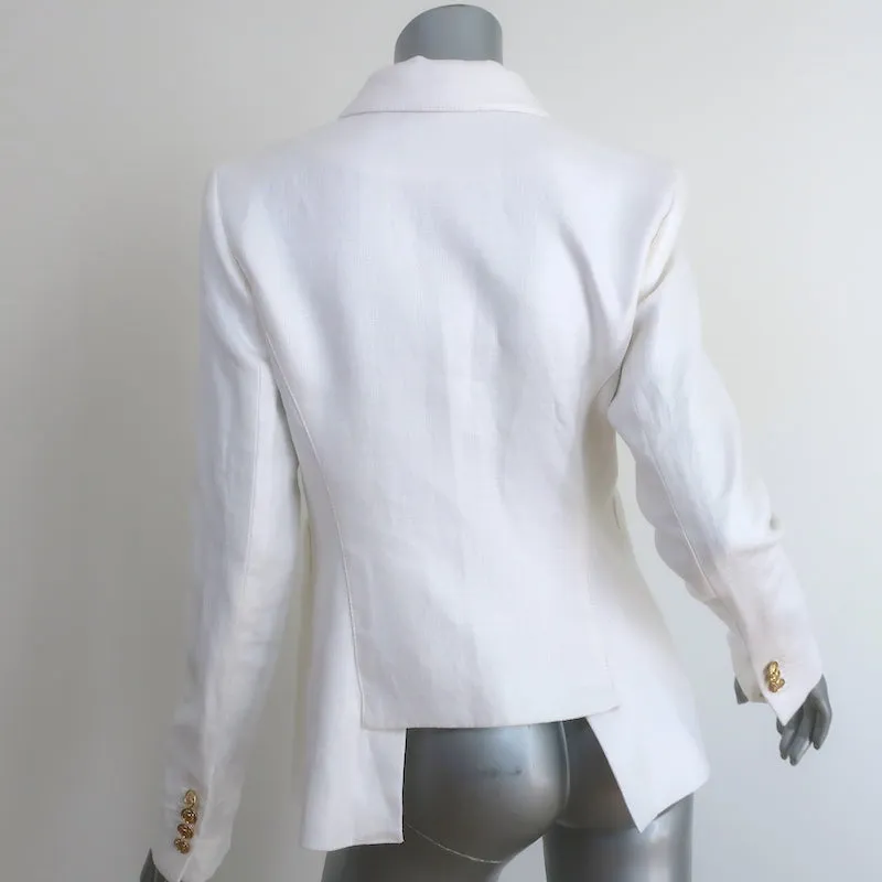 Smythe Duchess Blazer White Linen Size 8 Single Button Jacket NEW
