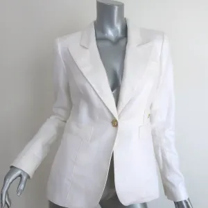 Smythe Duchess Blazer White Linen Size 8 Single Button Jacket NEW