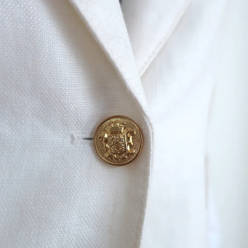 Smythe Duchess Blazer White Linen Size 8 Single Button Jacket NEW