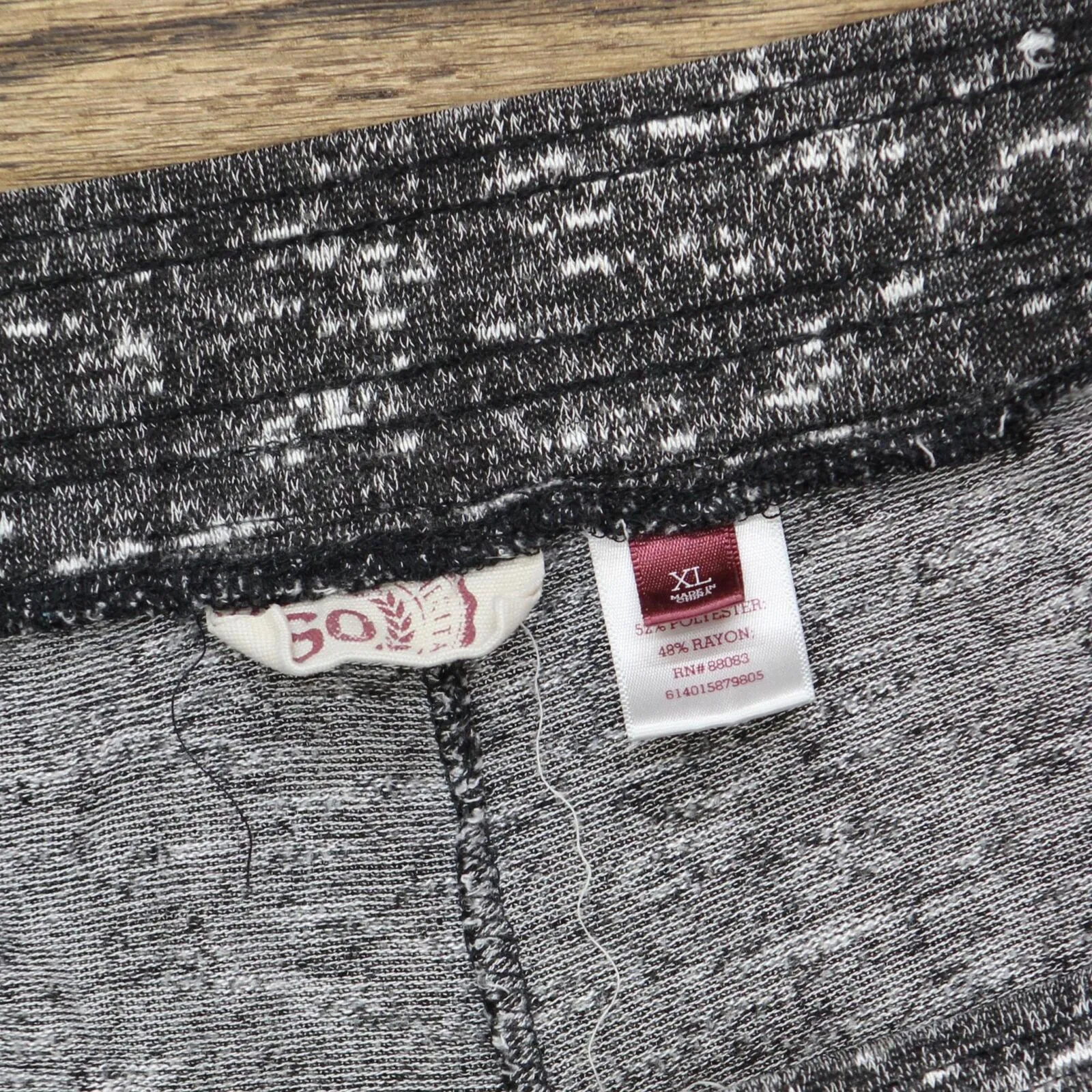 SO Womens Knit Lightweight Sweater Unlined Leggings Black Marble XL