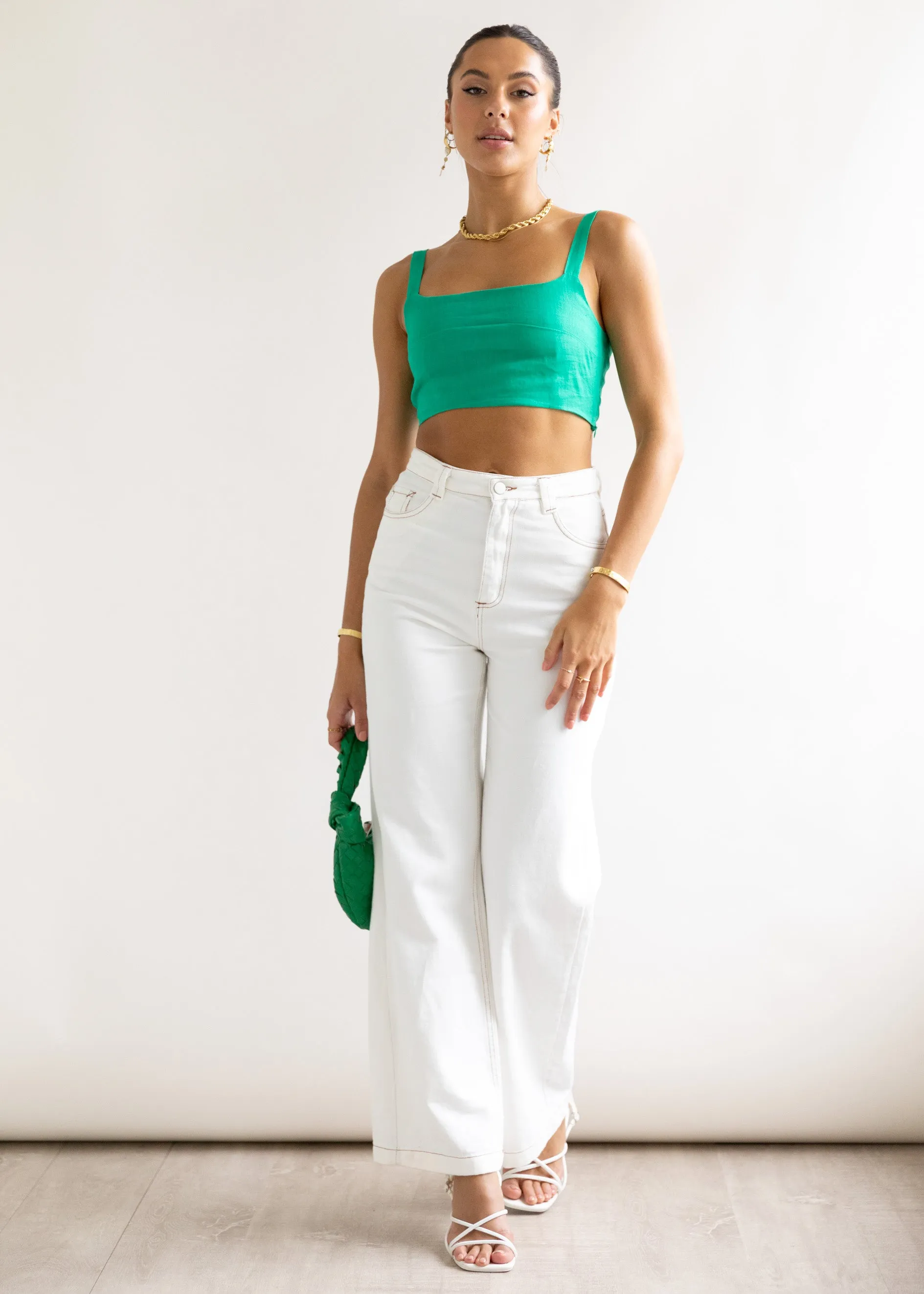 Solano Linen Crop - Green