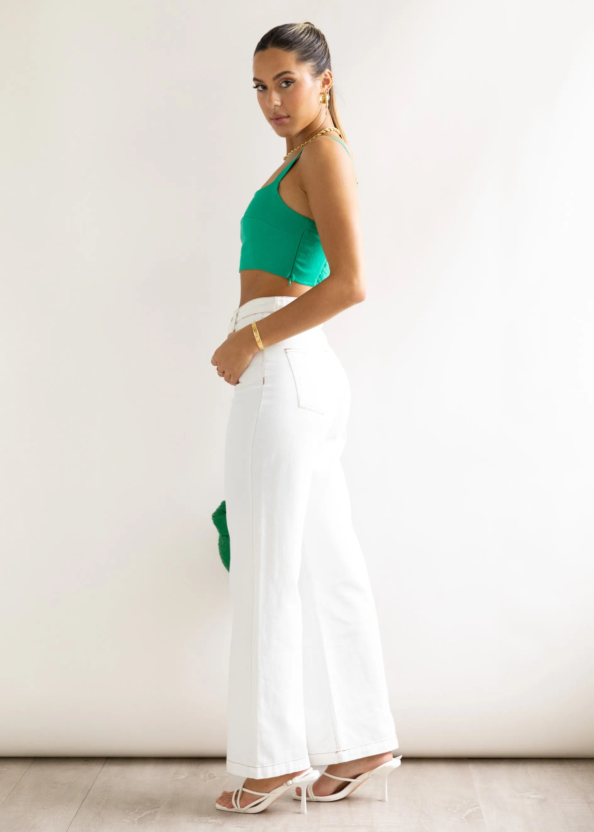 Solano Linen Crop - Green