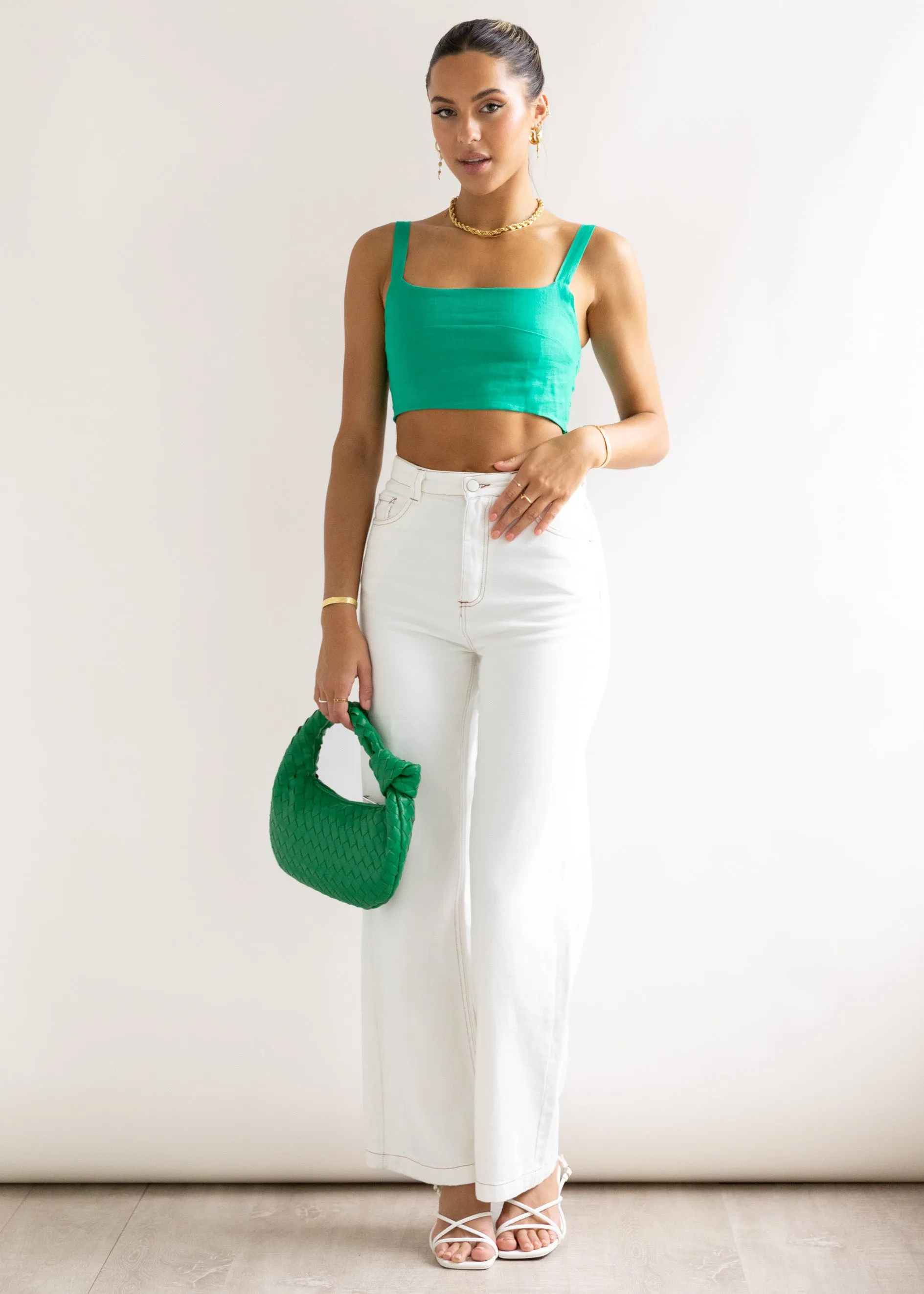 Solano Linen Crop - Green
