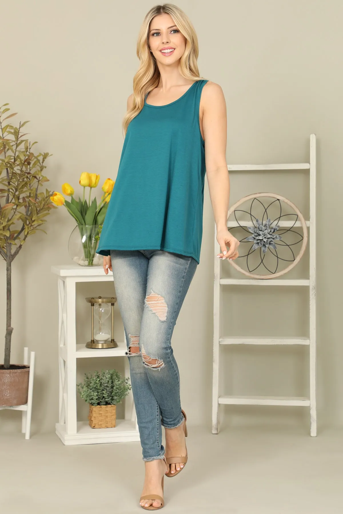 Solid Sleeveless Top