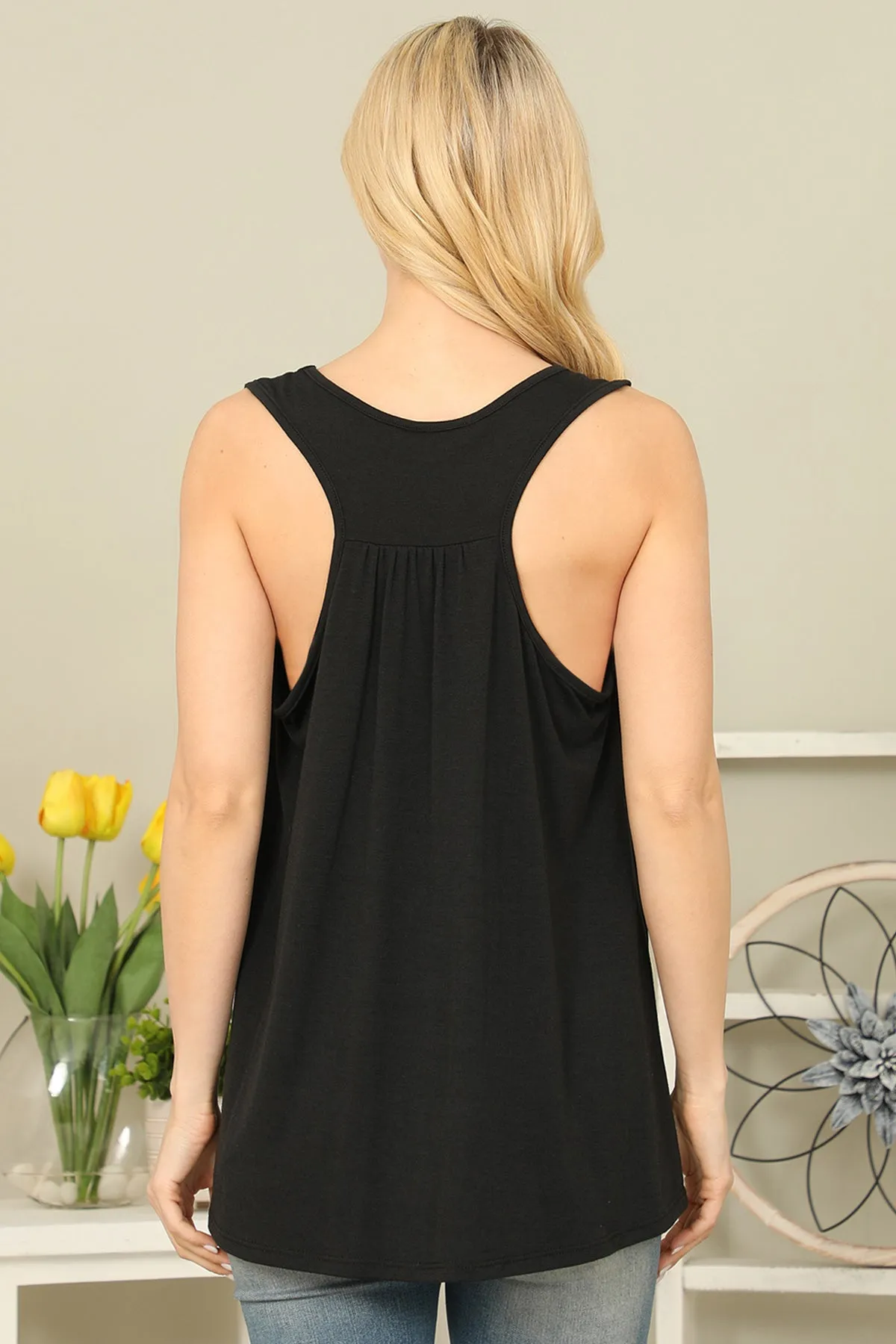 Solid Sleeveless Top