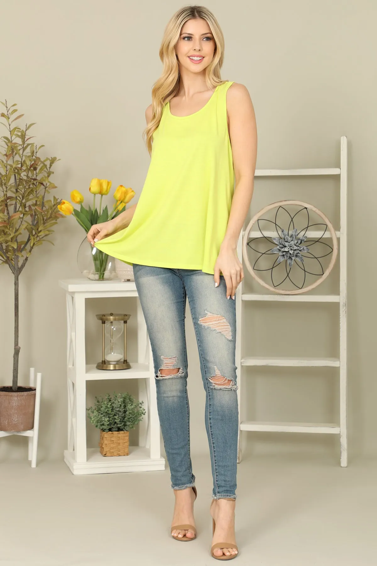 Solid Sleeveless Top