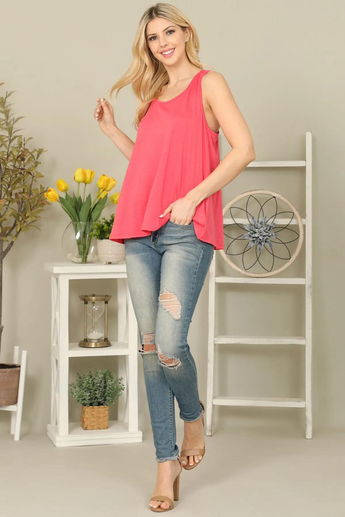 Solid Sleeveless Top