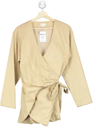 Song of Style Beige Wrap Mini Dress UK S