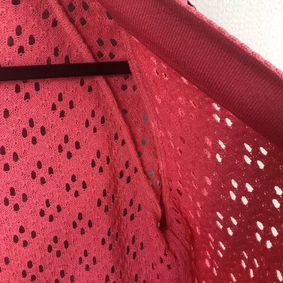 St John Sport Cardigan Womens Small Hot Pink Wool Knit Sweater Neon Classic