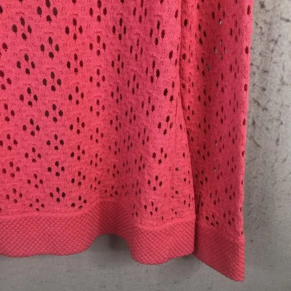 St John Sport Cardigan Womens Small Hot Pink Wool Knit Sweater Neon Classic