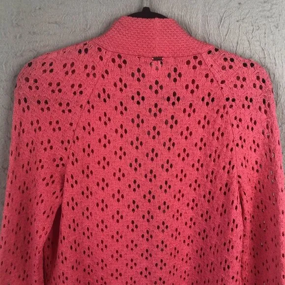 St John Sport Cardigan Womens Small Hot Pink Wool Knit Sweater Neon Classic