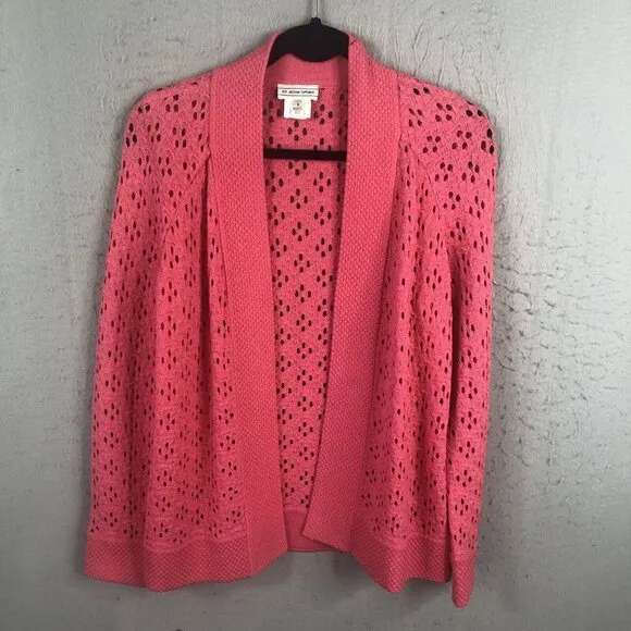 St John Sport Cardigan Womens Small Hot Pink Wool Knit Sweater Neon Classic