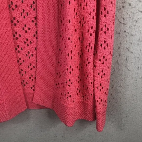 St John Sport Cardigan Womens Small Hot Pink Wool Knit Sweater Neon Classic