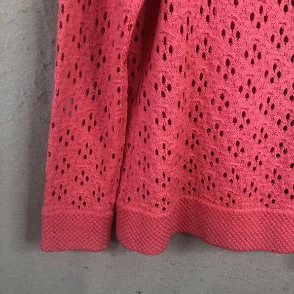St John Sport Cardigan Womens Small Hot Pink Wool Knit Sweater Neon Classic