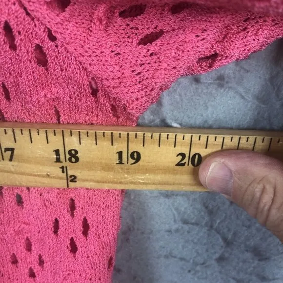 St John Sport Cardigan Womens Small Hot Pink Wool Knit Sweater Neon Classic