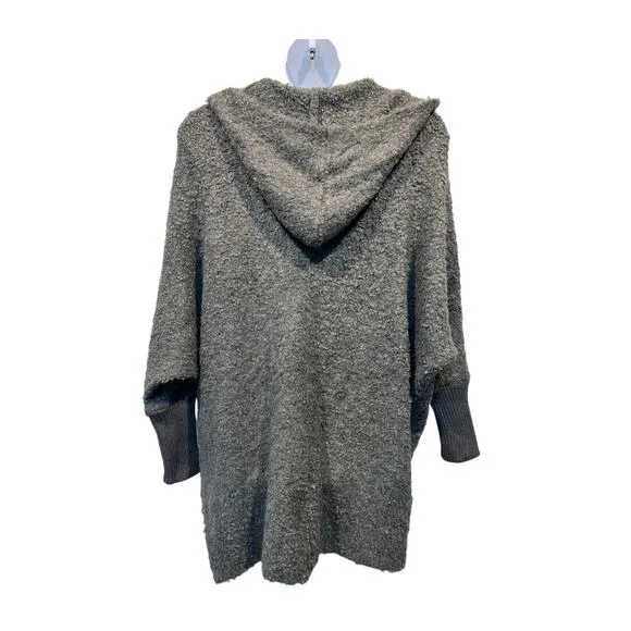 STEVE MADDEN DELSEY HOODED SWEATER CARDIGAN COAT GRAY WOMENS SIZE SMALL