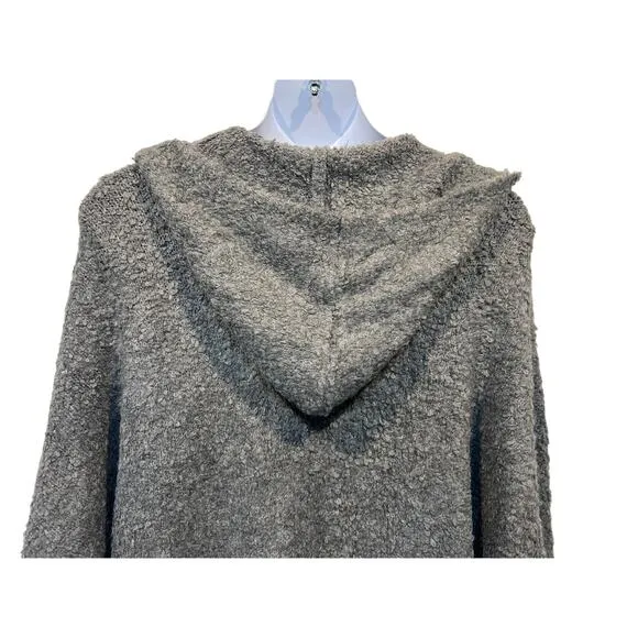STEVE MADDEN DELSEY HOODED SWEATER CARDIGAN COAT GRAY WOMENS SIZE SMALL