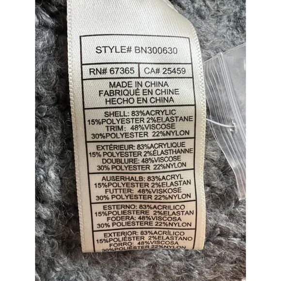 STEVE MADDEN DELSEY HOODED SWEATER CARDIGAN COAT GRAY WOMENS SIZE SMALL