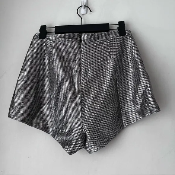 Stone Cold Fox Marina Metallic Silver Bloomer High Rise Mini Shorts 1 / S