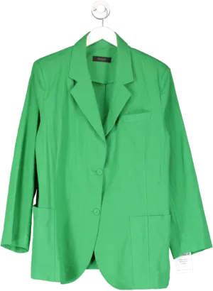 storets Green 100% Cotton Oversized Blazer UK S/M