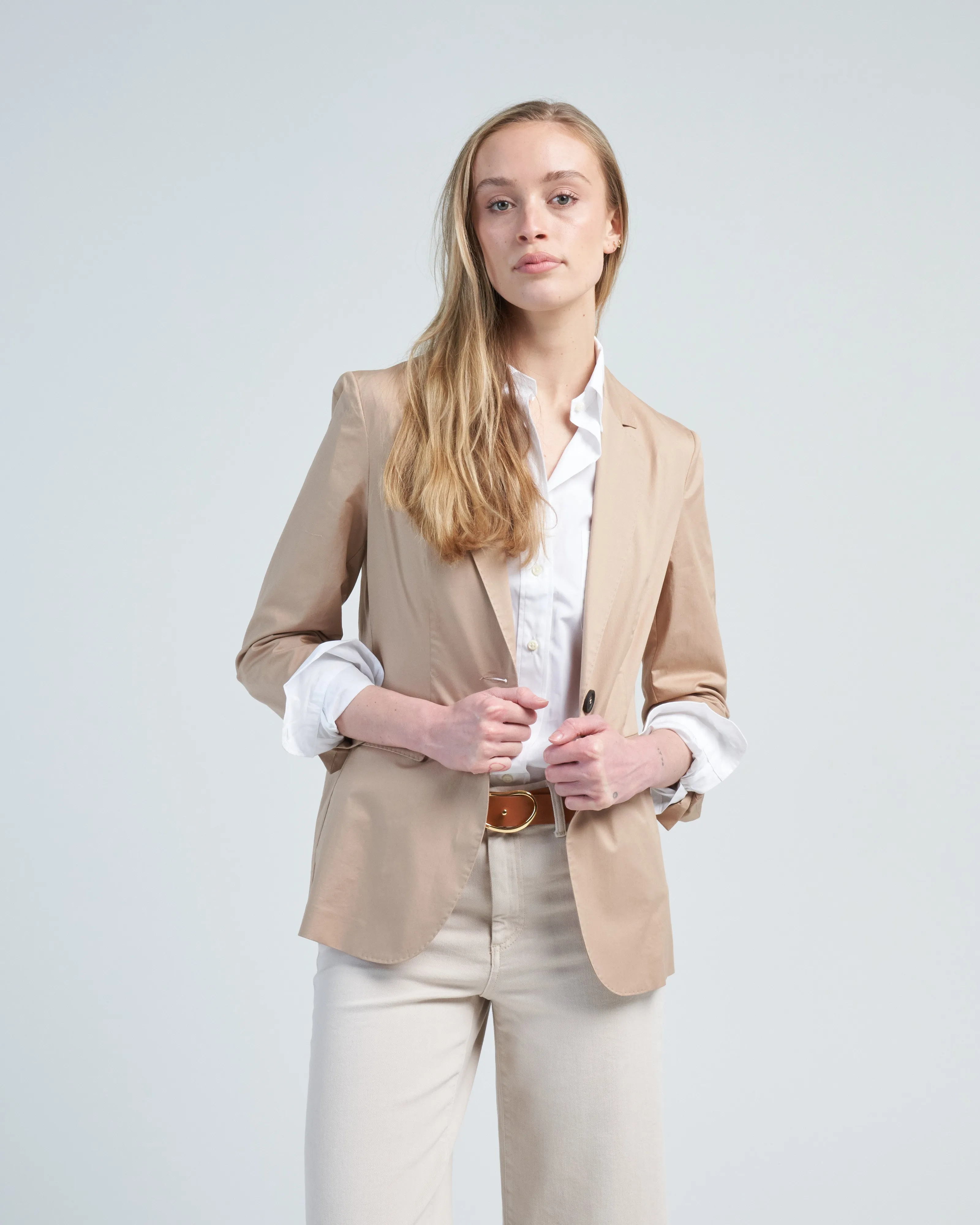 stretch cotton blazer