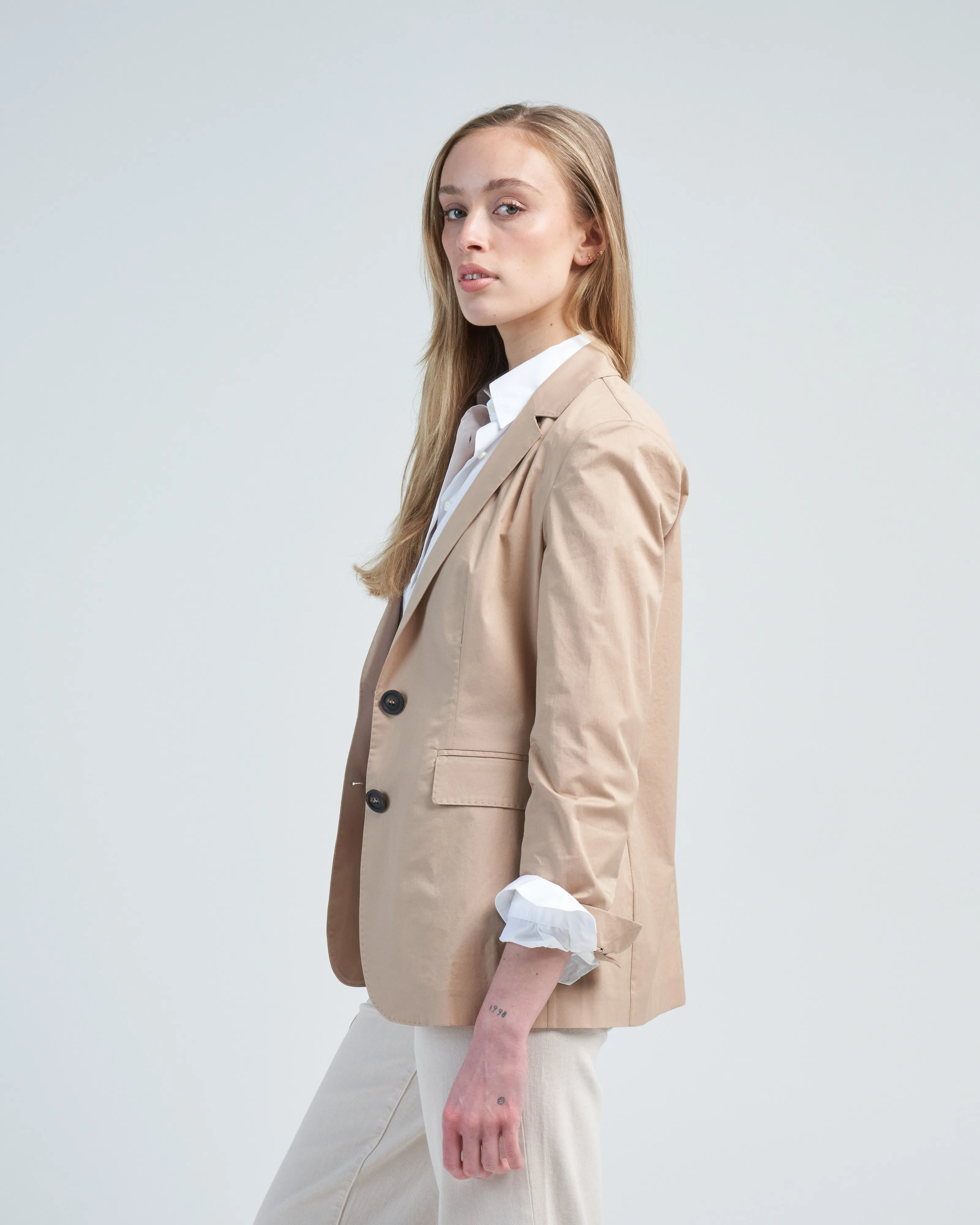 stretch cotton blazer