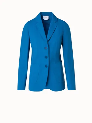 Stretch Cotton Seersucker Three Button Blazer