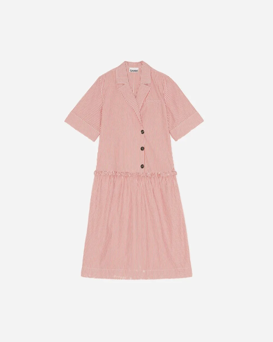 Stripe Cotton Blazer Dress - Thin Stripe Orangedotcom
