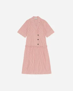 Stripe Cotton Blazer Dress - Thin Stripe Orangedotcom