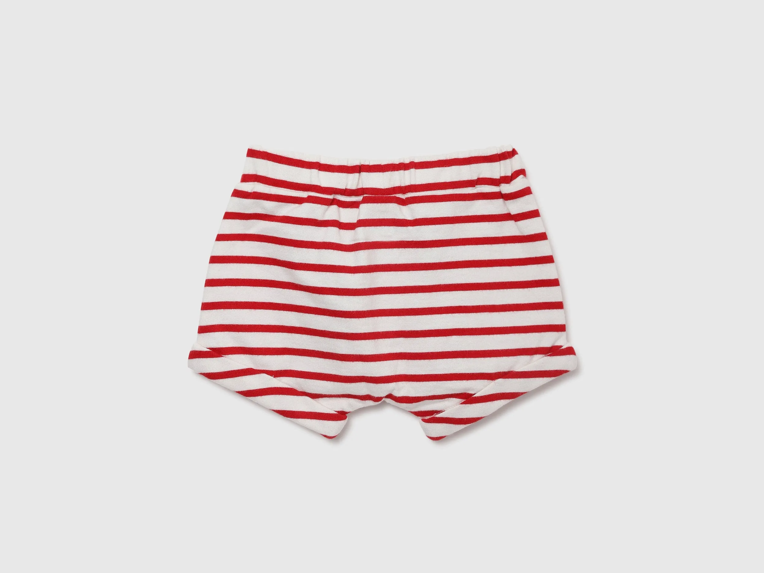 Striped and Solid Baby Shorts - Pack of 2