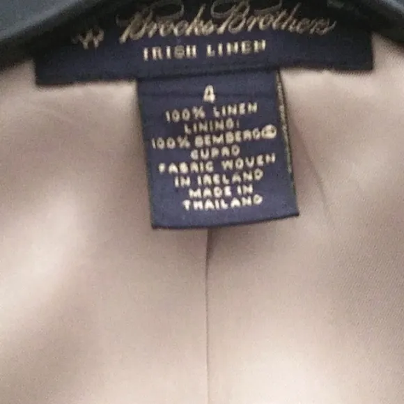 STUNNING BROOKS BROTHERS BLAZER,100% IRISH LINEN, FULLY LINED, S-4
