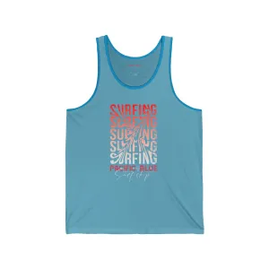 Surfing Red White Swirl 1/ Pacific Blue Surf Shop /WCI/  Tank Top