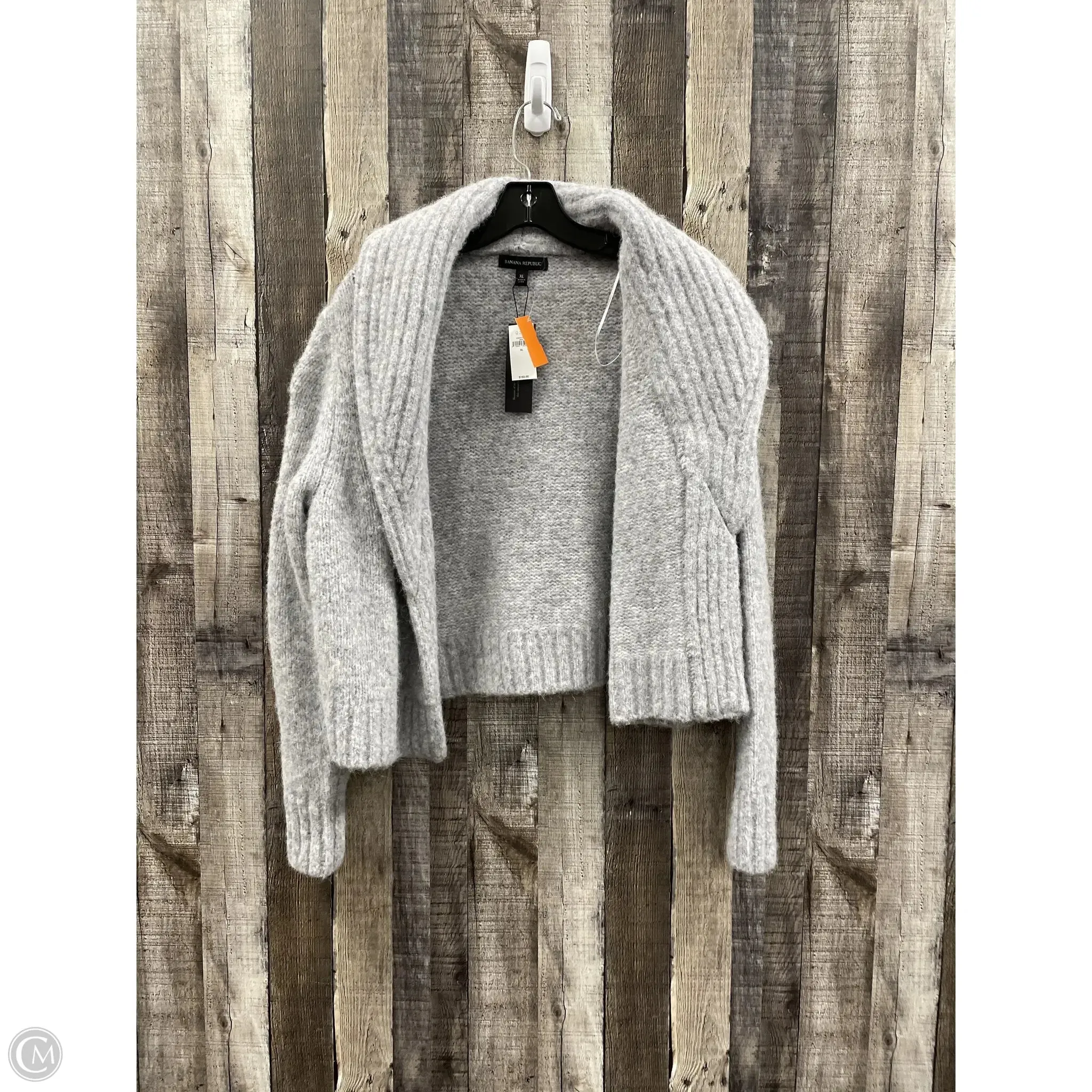 Sweater Cardigan By Banana Republic In Grey, Size: Xl