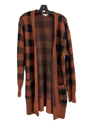 Sweater Cardigan By Clothes Mentor In Brown, Size: L