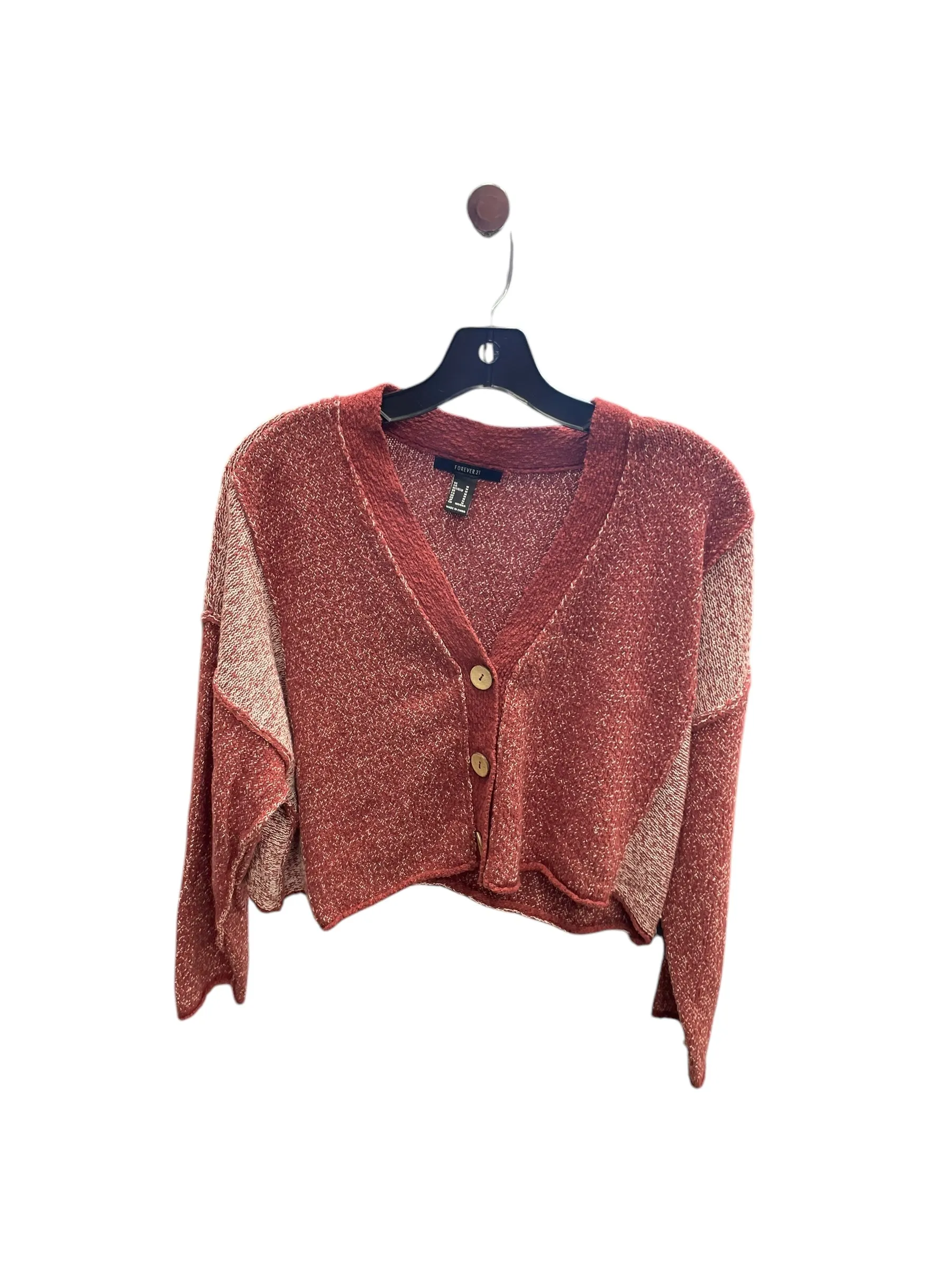 Sweater Cardigan By Forever 21 In Pink, Size: M
