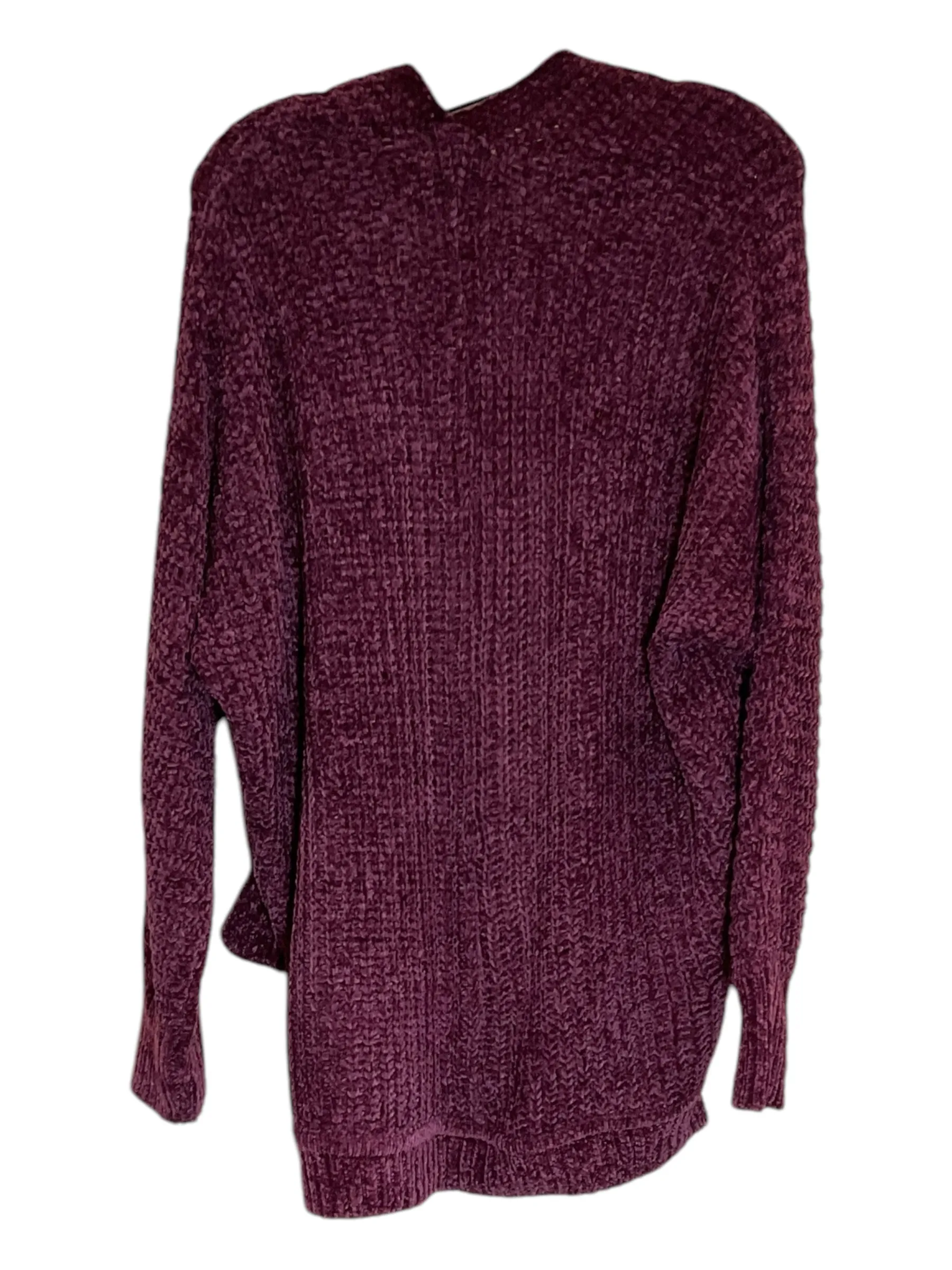 Sweater Cardigan By Love Tree In Maroon, Size: L