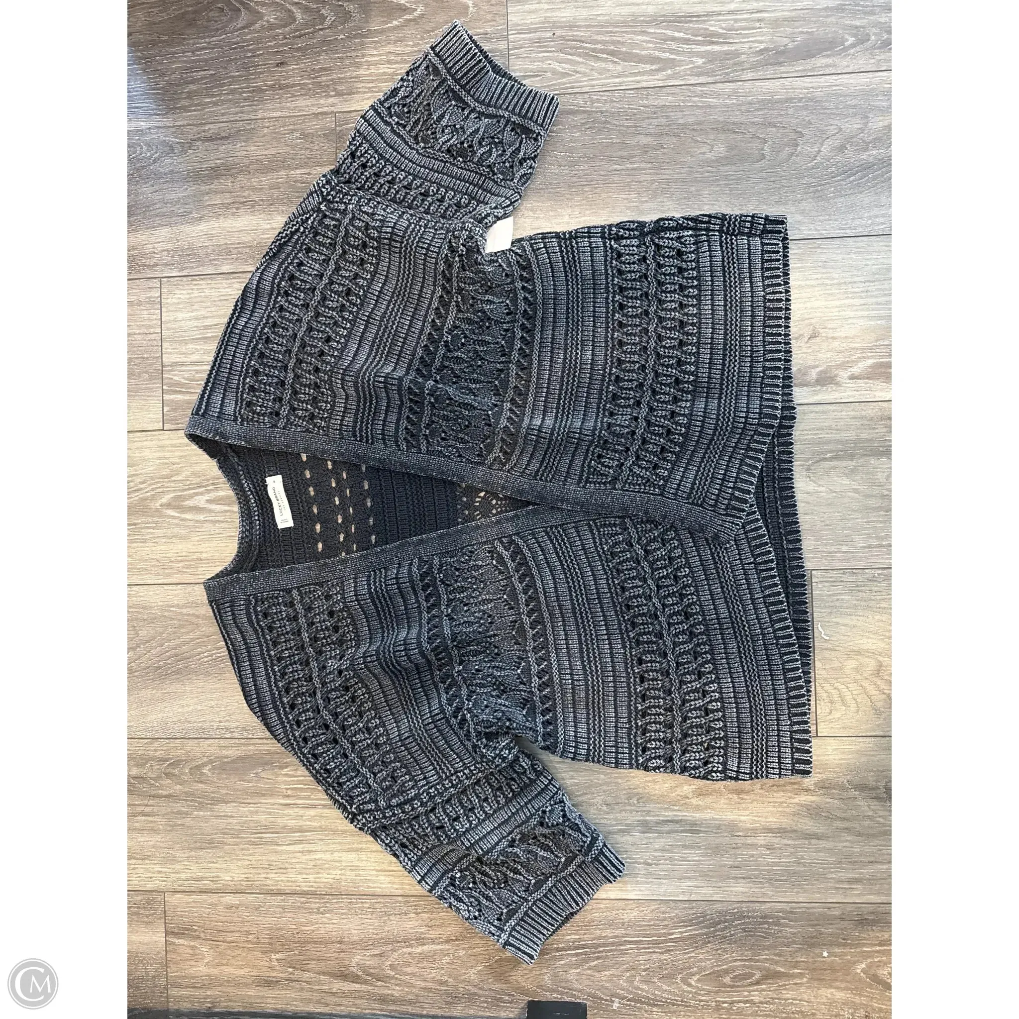 Sweater Cardigan By Lucky Brand In Grey, Size: M