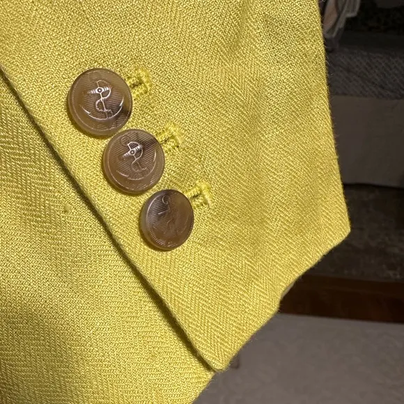 TALBOTS ABERDEEN WOMEN’S GREEN 💯 LINEN BLAZER SIZE 8  IN EXCELLENT CONDITION
