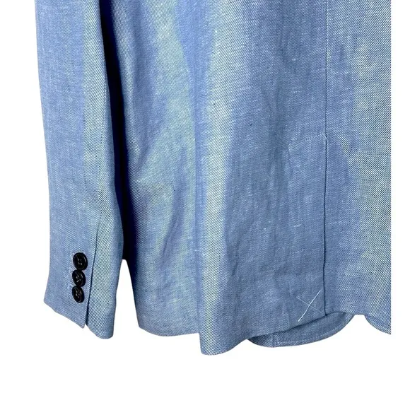 Talbots Blue Classic Linen Blazer Size 14 NWT