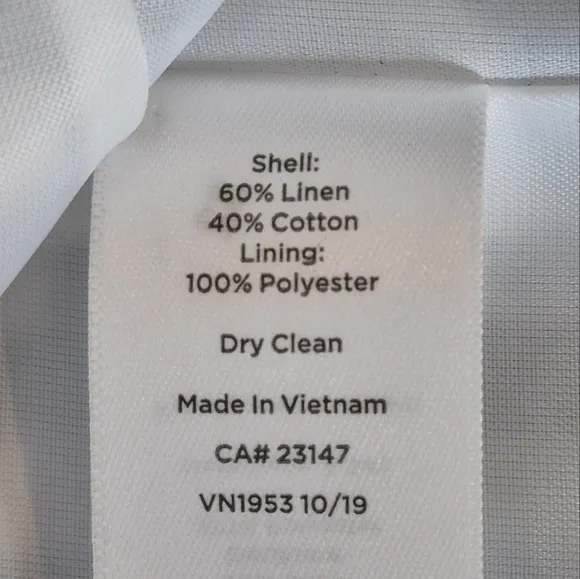 Talbots Classic Blazer Linen / Cotton Blend B&amp;W Gingham NWOT *Flaw - Size 14WP