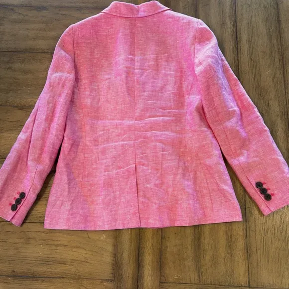 Talbots Classic Linen Blazer, 8P, Pink, Work, Easter,Church, Spring, Chic