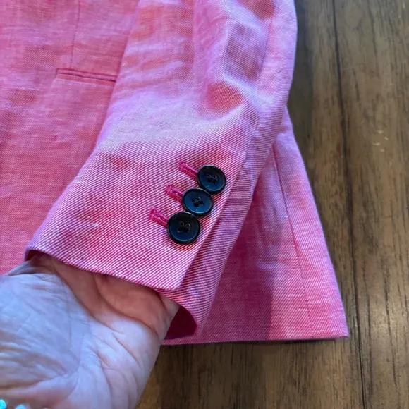 Talbots Classic Linen Blazer, 8P, Pink, Work, Easter,Church, Spring, Chic