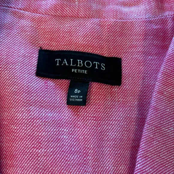 Talbots Classic Linen Blazer, 8P, Pink, Work, Easter,Church, Spring, Chic